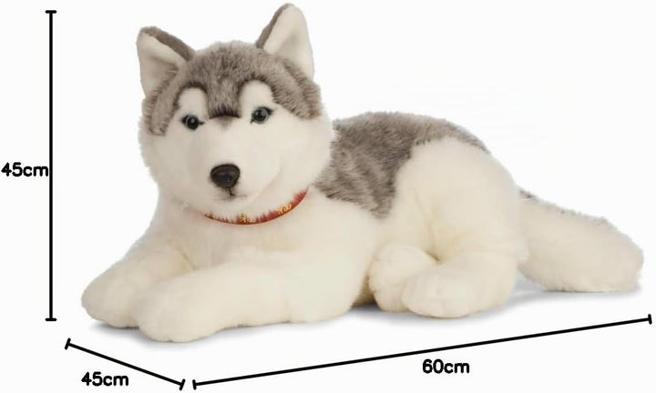 Living Nature Soft Toy - Grosses Stofftier Husky , grau und weiss (60cm) Husky (60cm), Husky (60cm)