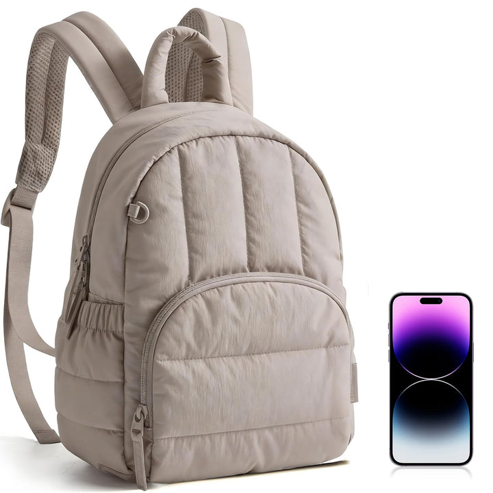 Rucksack Damen Klein,Leichte Puffer Cityrucksack Tagesrucksack | Puffer Laptop Rucksack Damen für 13