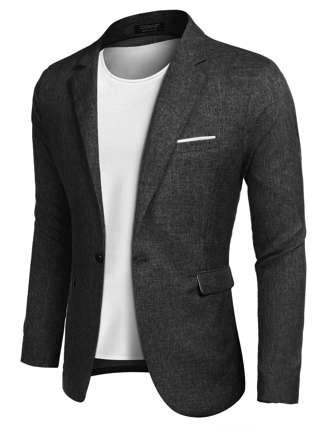 COOFANDY Herren Freizeit Sakko Sportlich Regular Fit Blazer Business Anzugjacke EIN Knopf XL A-schwa