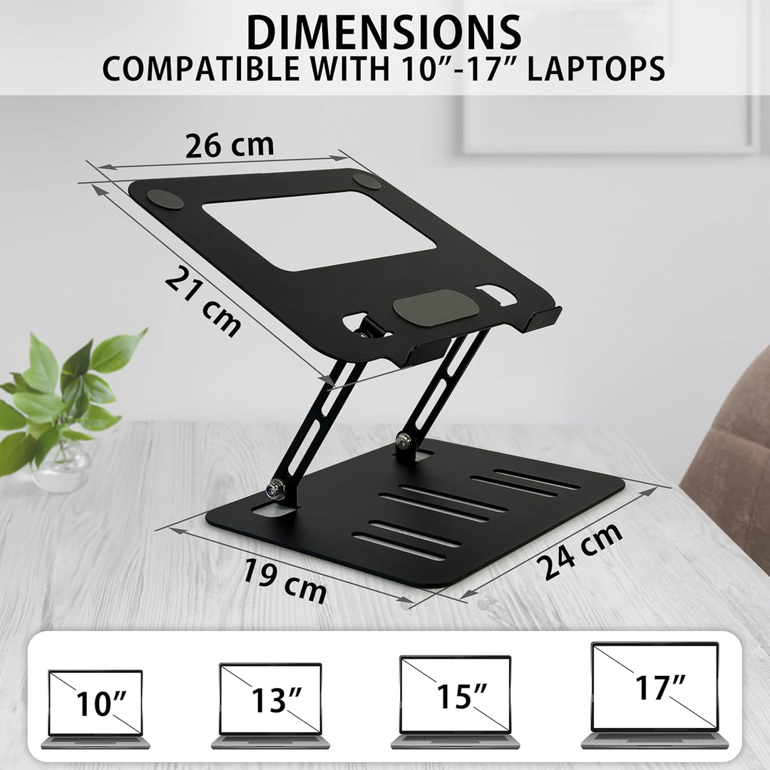 MyGadget Metall Laptop Ständer bis 17 Zoll Notebooks [individuell höhenverstellbar & mit Wärmeableit