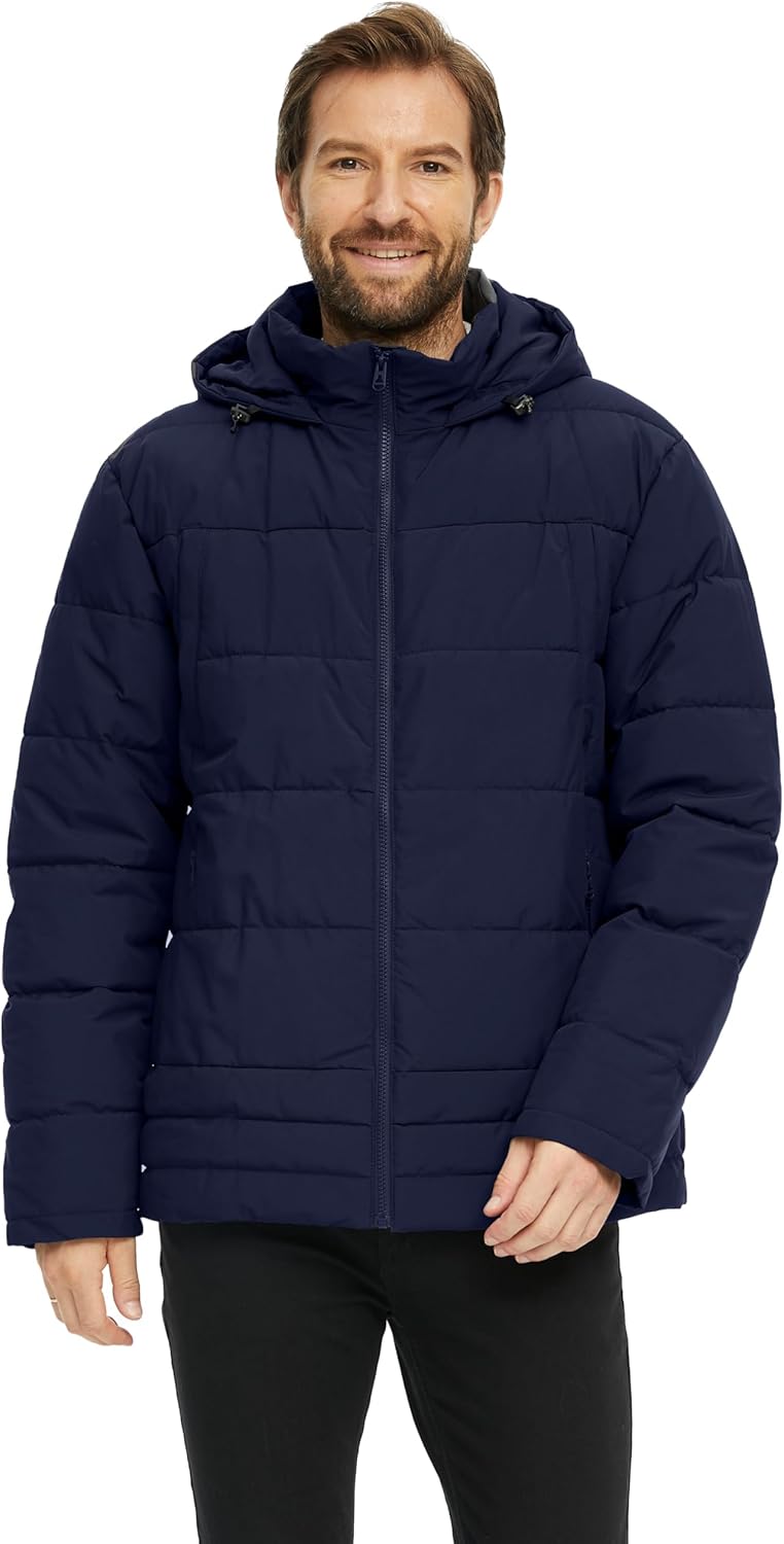 Wantdo Herren Winter Warme Jacke Wasserabweisend Outdoor Jacke Gesteppte Parka Baumwolle Polsterung