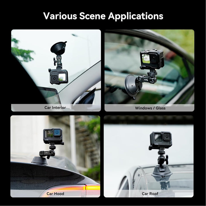 SMALLRIG Suction Cup Mount Doppelschicht-Saugnapfhalterung für GoPro Hero 12/11/10/9, für DJI Osmo A