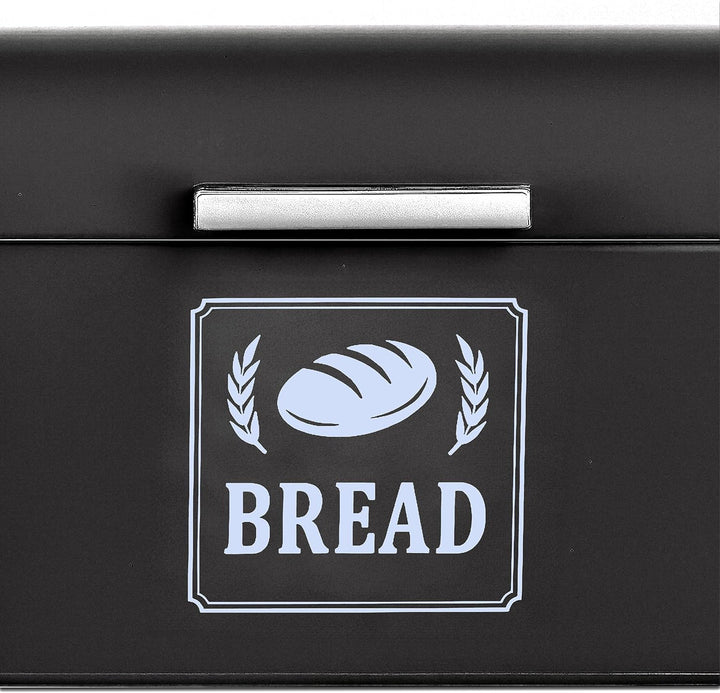 Relaxdays Brotkasten, Brotbox mit Deckel & Griff, HBT: 17x42x24 cm, Brot aufbewahren, Brotkiste Retr