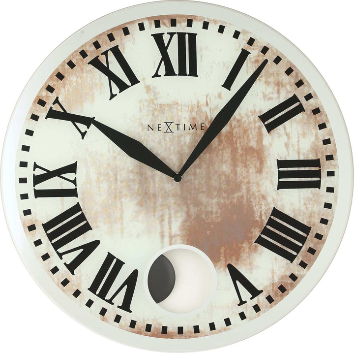 NeXtime Wanduhr - 43 x 4.2 cm - Glas - Weiss - 'Romana'