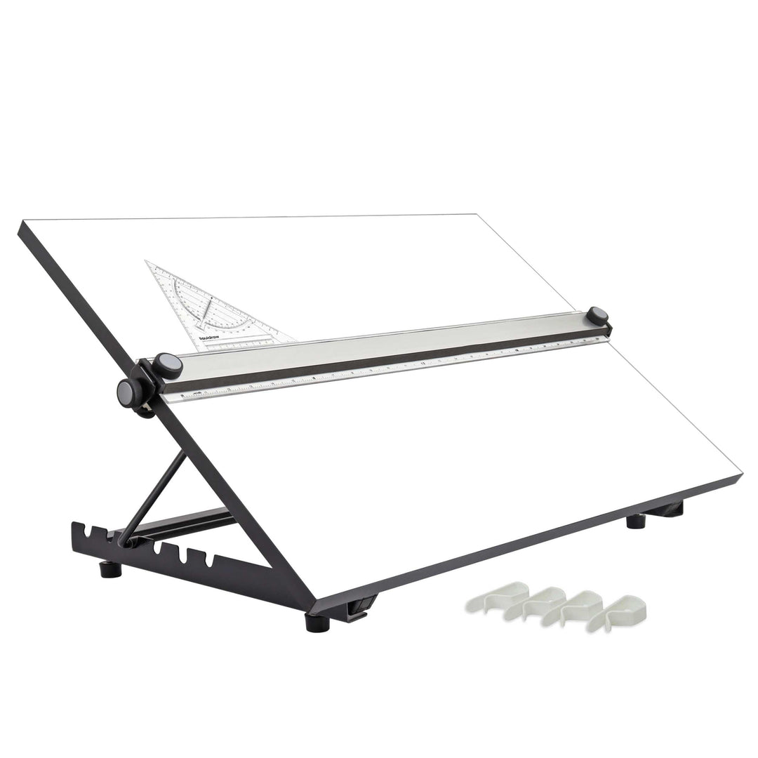 Liquidraw TTM02 Parallel Motion Zeichenbrett, A2, mit 5 verstellbaren Arbeitswinkeln, Clips und quad