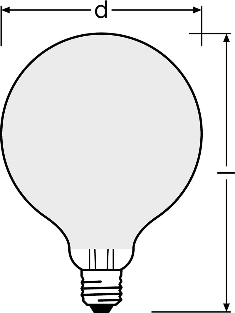 OSRAM LED Star GLOBE125, matte Filament LED-Lampe in Globe Form mit 125mm Durchmesser, E27 Sockel, W