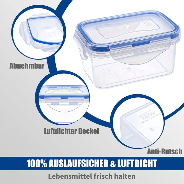EASYLOCK 4PACK 180ML Kleine Dosen mit Deckel Plastik, Meal Prep Boxen, Mikrowellengeschirr, Auslaufs