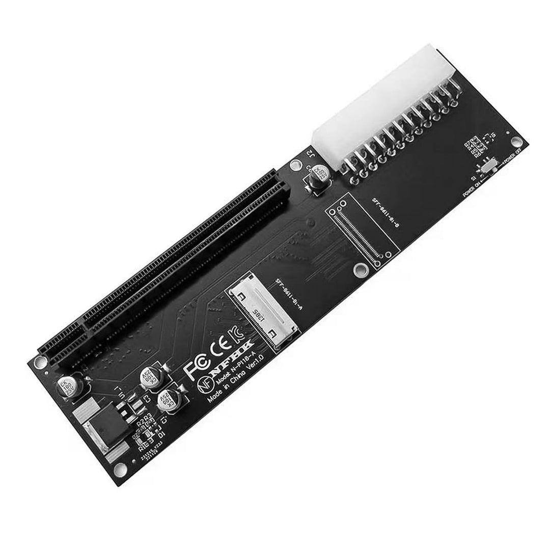 Oculink SFF-8612 8611 zu PCI-Express PCIE 16X Erweiterungskarte mit ATX 24pin Stromanschluss für Ext