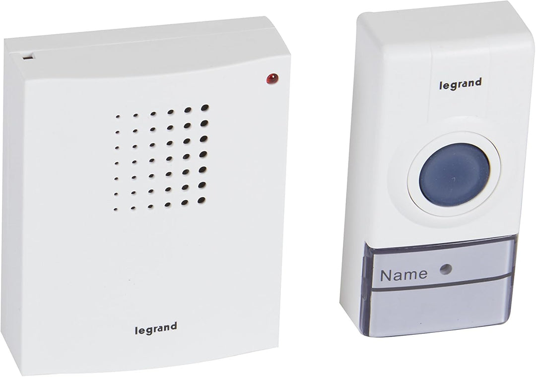 LEGRAND, Funkklingel-Set schnurlos mit 50m Reichweite, 32 Melodien, Schutzart IP44, batteriebetriebe
