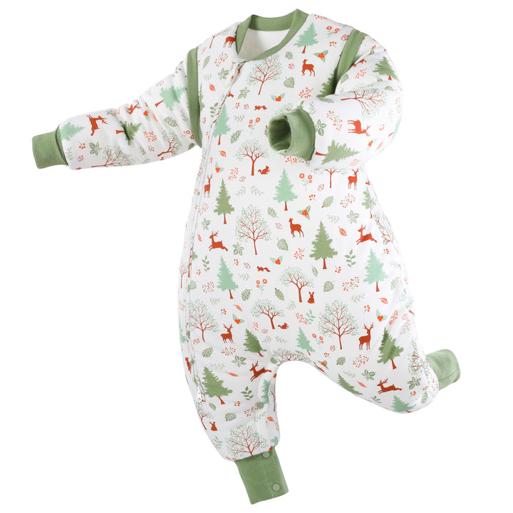 Looxii Baby Schlafsack Winter mit Füssen Baumwolle Winterschlafsack 3.0 Tog Warm Babyschlafsack mit