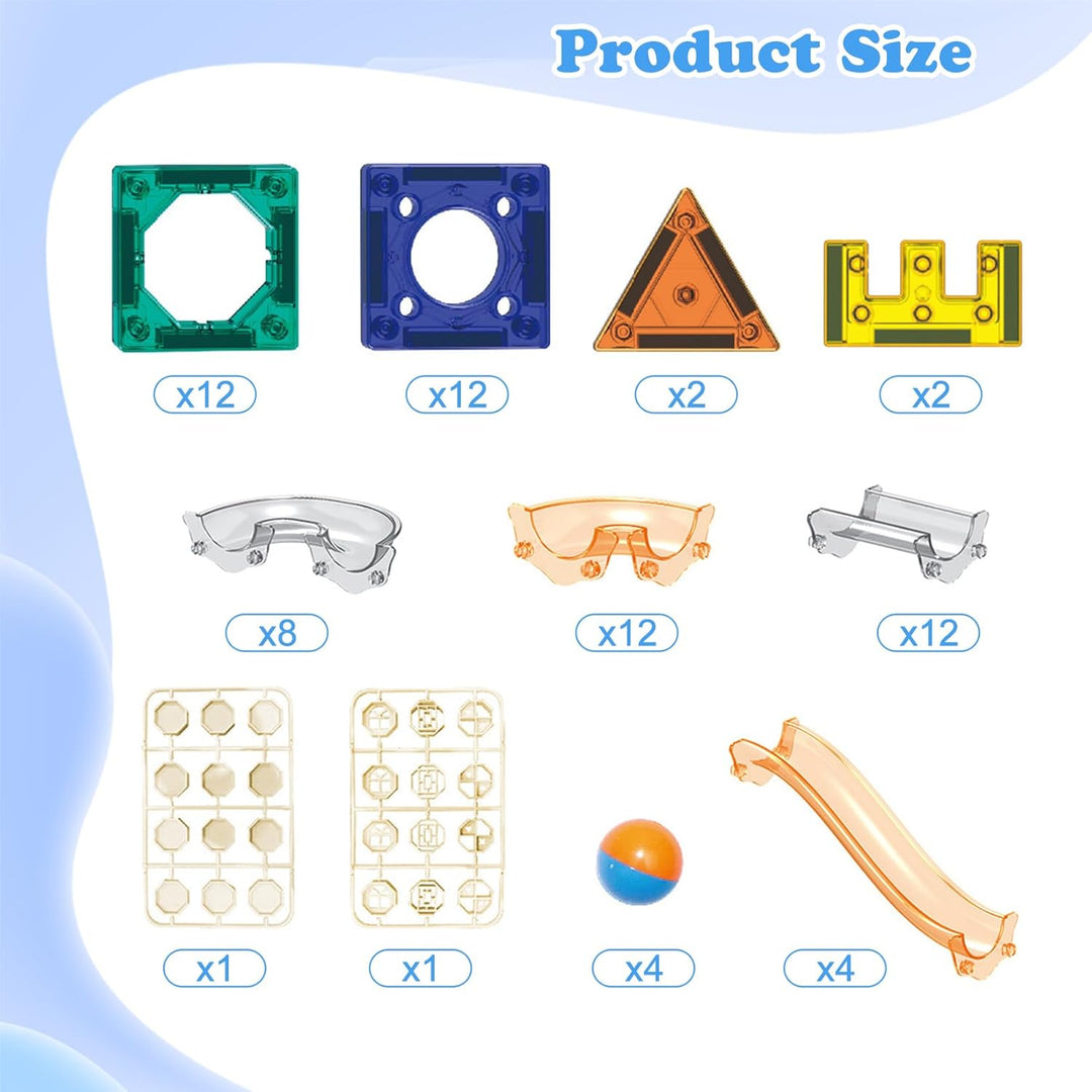 Magnetische bausteine 90 Teile Montessori Spielzeug Set Magnetic Tiles Murmelbahn Magnetspielzeug fü
