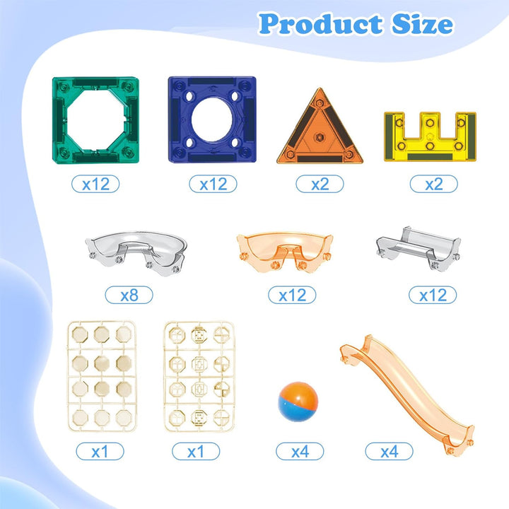 Magnetische bausteine 90 Teile Montessori Spielzeug Set Magnetic Tiles Murmelbahn Magnetspielzeug fü