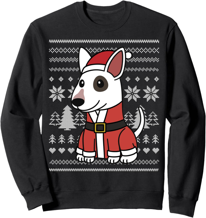 Cartoon Bullterrier Lustiger Hund Weihnachten Geschenk Sweatshirt