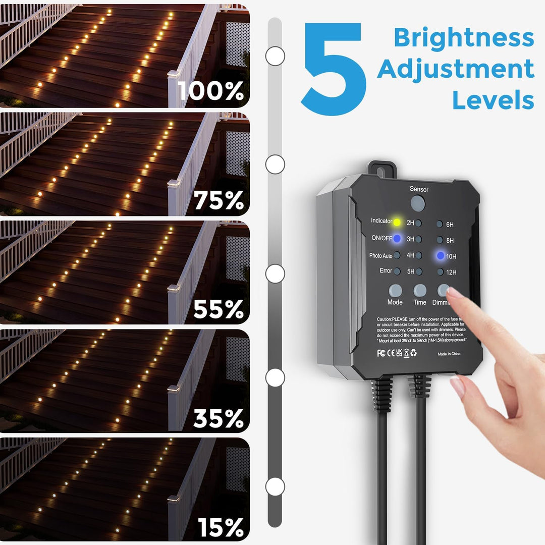 Arotelicht 20er LED Bodeneinbaustrahler Dimmbar Aussen 0,6W Warmweiss mit Timer und Photozellensenso
