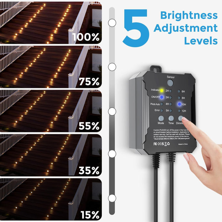 Arotelicht 20er LED Bodeneinbaustrahler Dimmbar Aussen 0,6W Warmweiss mit Timer und Photozellensenso
