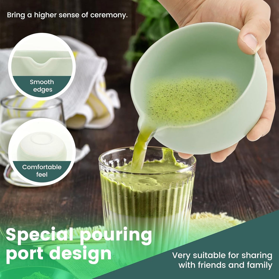 Matcha Set,9 Stück Matcha Schneebesen Set,Matcha Tee set mit Teelöffel,Besenhalter,Löffelhalter,Matc