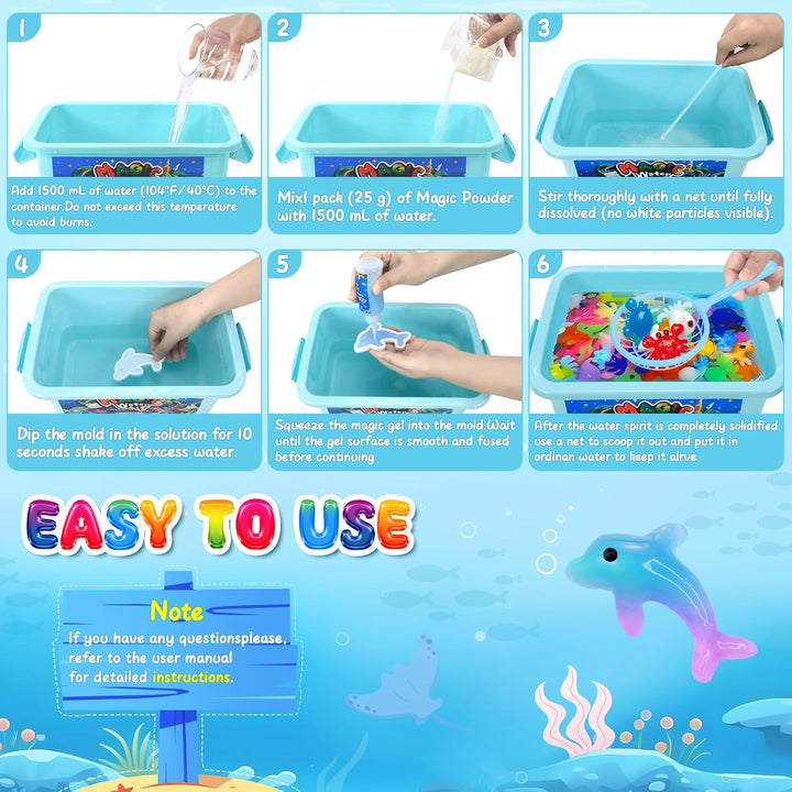 MOMSIV Aqua Gelz Set, Magisches DIY 3D Wassergel-Spielzeug Geschenk ab 4 5 6 7 Jahre Mädchen, Kreati