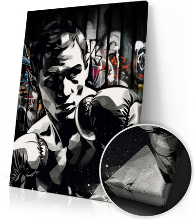 Artmazing | Boxer Graffiti Modern Art Bild | S-Art Bild | Leinwand Bilder | Wandbilder Modern | Boxe