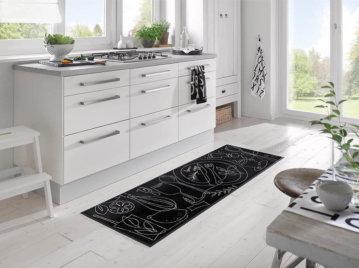 wash+dry Fussmatte, Fine Dining 60x180cm grau, innen und aussen, waschbar 60x180cm Fine Dining Grau,