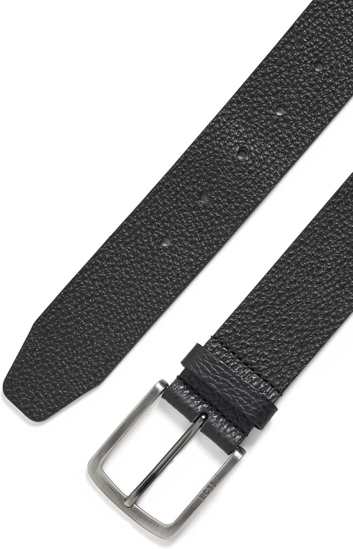 BOSS Herren Jor-Gr Sz40 Gürtel aus genarbtem italienischem Leder mit Logo-Schliesse 90 Black1, 90 Bl