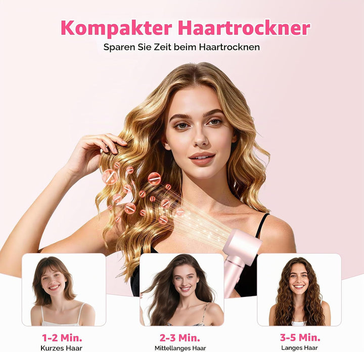 MogaWave Hair styler 5 in 1 Airbrush Haarstyler Air Styler mit LCD-Bildschirm und Temperaturanzeige