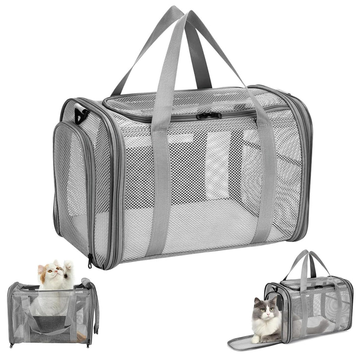 Katzentragetasche, Transporttasche für Katze Hund, Hundetransportbox Hundebox Faltbar, Katzentranspo