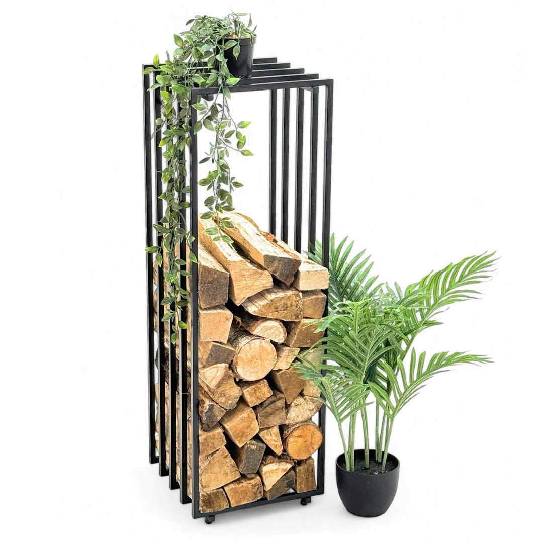 DanDiBo Kaminholzregal Innen Metall Schwarz Feuerholzregal Brennholzregal Kaminholzständer 96609 Kam