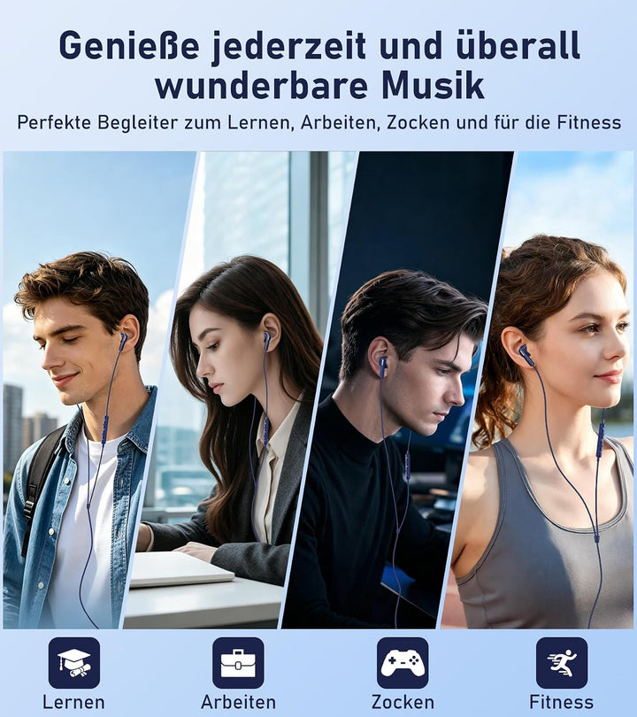 Kopfhörer mit Kabel USB C HiFi Kopfhörer USB C Kabelkopfhörer für iPhone 17 | USBC Kopfhörer mit Mik