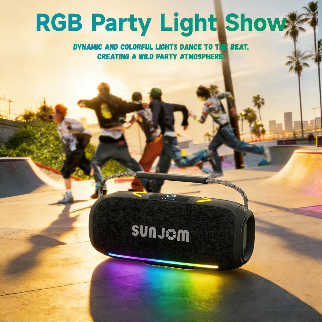 Bluetooth-Lautsprecher mit RGB-Lichtern,60W TWS-Pairing, tiefem Bass, IPX4, tragbar für Party & Outd