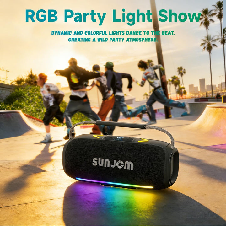 Bluetooth-Lautsprecher mit RGB-Lichtern,60W TWS-Pairing, tiefem Bass, IPX4, tragbar für Party & Outd