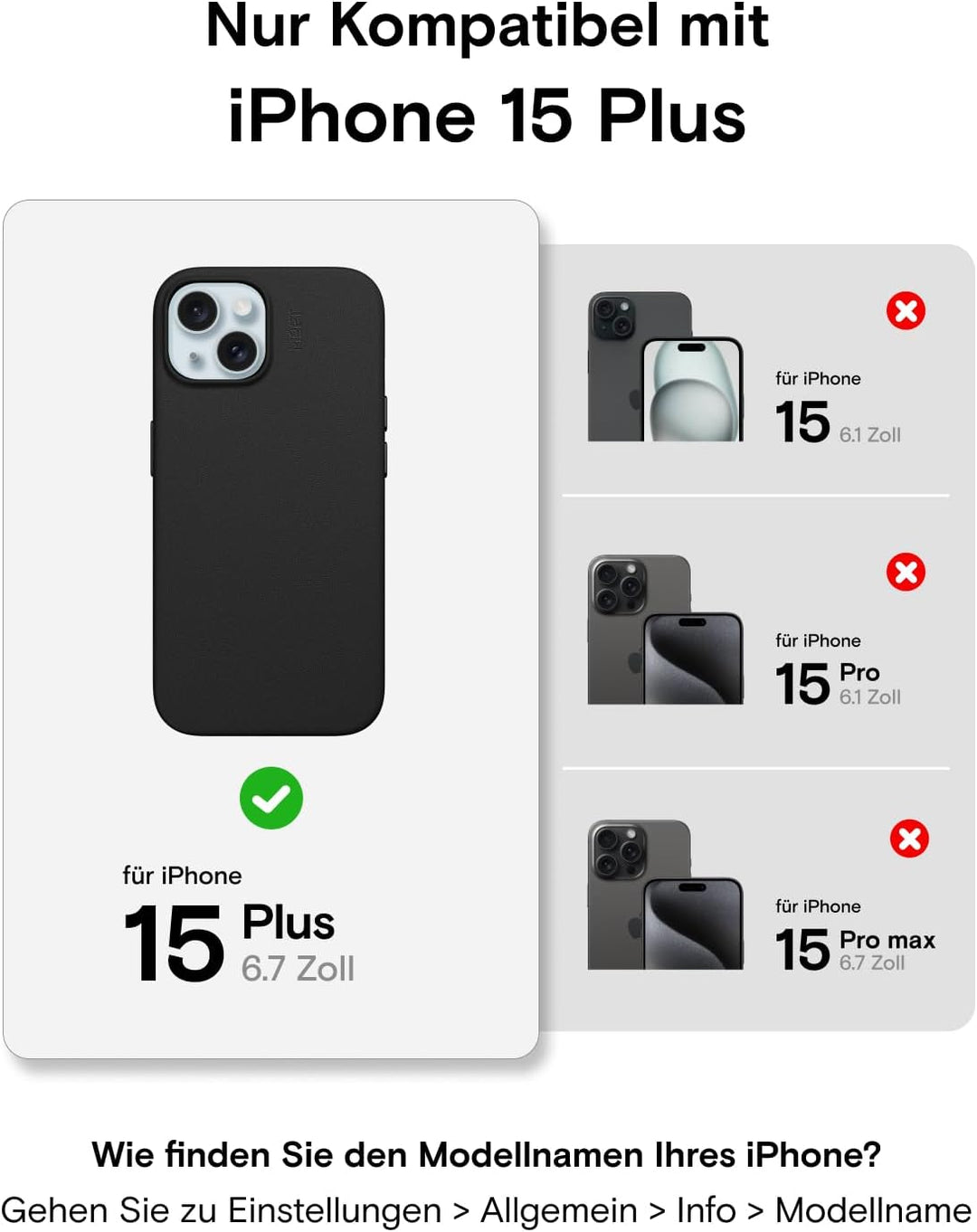 MOFT Magnetische Hülle für iPhone 15 Plus Kompatibel mit MagSafe, MOVAS Vegane Lederhülle, Weiches B