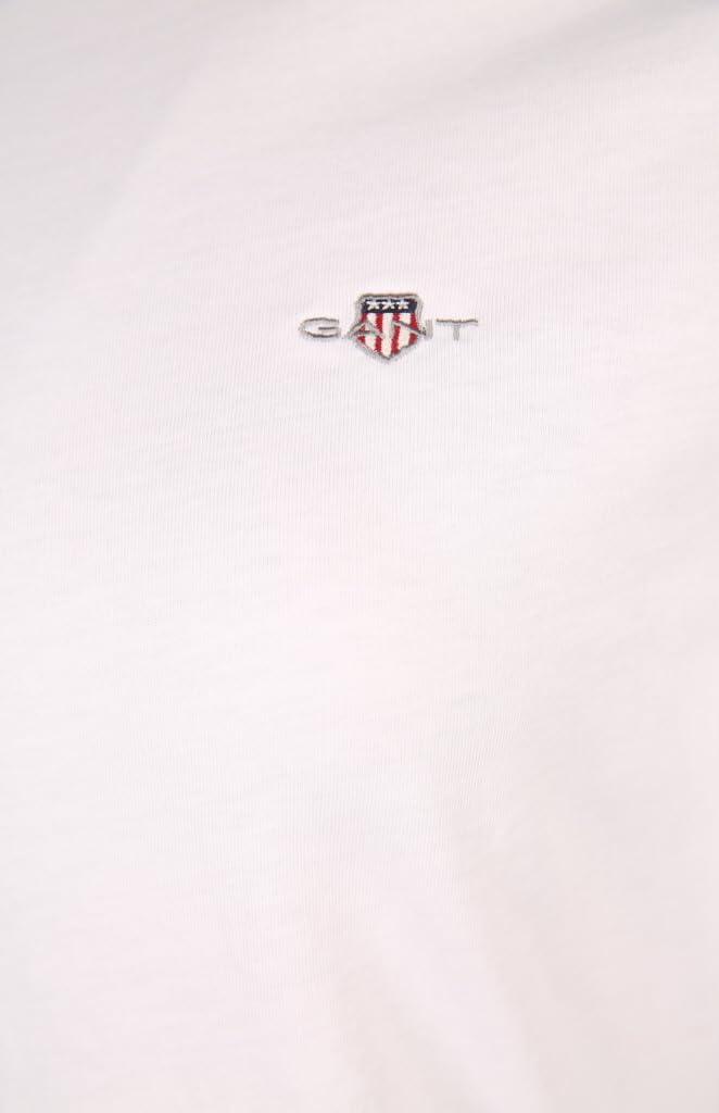 GANT Damen Reg Shield Ls T-Shirt XL Weiss, XL Weiss