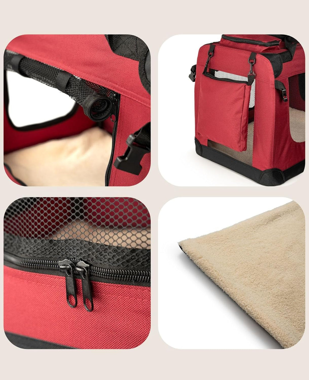 lionto Hundetransportbox faltbar für Reise &amp; Auto, 101x69x70 cm, stabile Transportbox mit Tragegriff