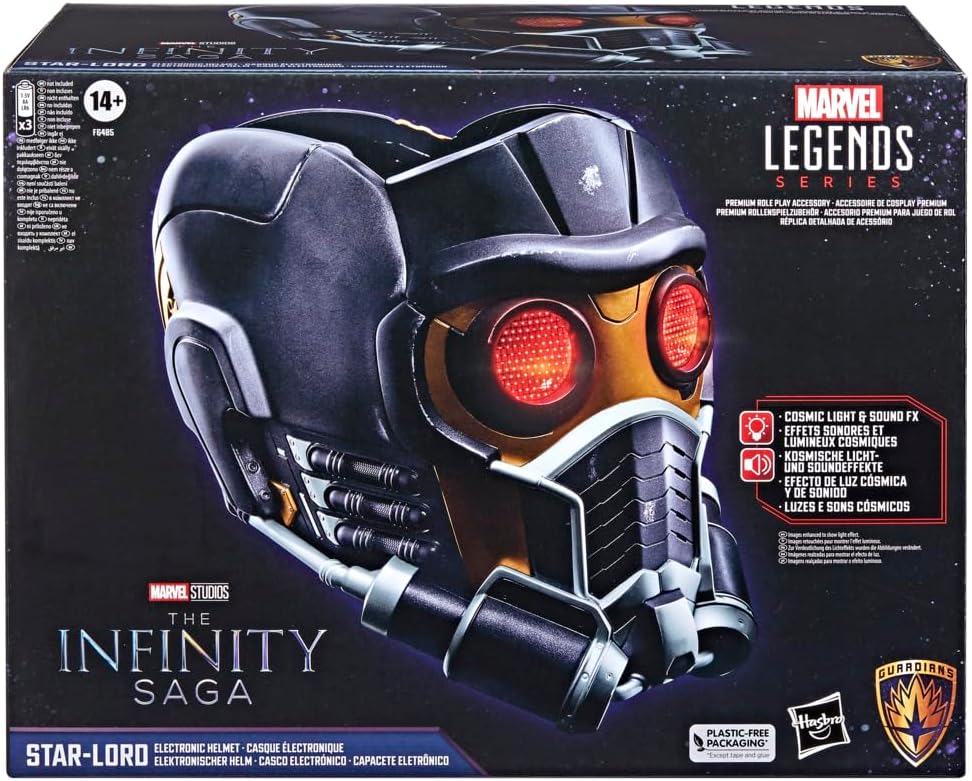 Marvel Legends Series elektronischer Star-Lord Premium Helm mit Licht und Sound, Rollenspielartikel