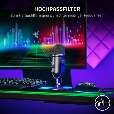 Razer Seiren V2 Pro - Professionelles USB-Mikrofon für Streamer (Dynamisches 30-mm-Mikrofon, Analoge