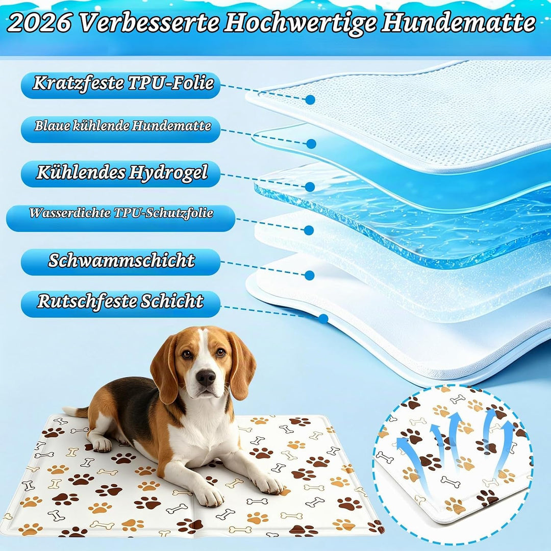 Kühlmatte für Hunde &amp; Katzen Faltbare, Kühlmatte Hund 50 x 40 cm, Kühldecke für Haustiere Leicht Rei