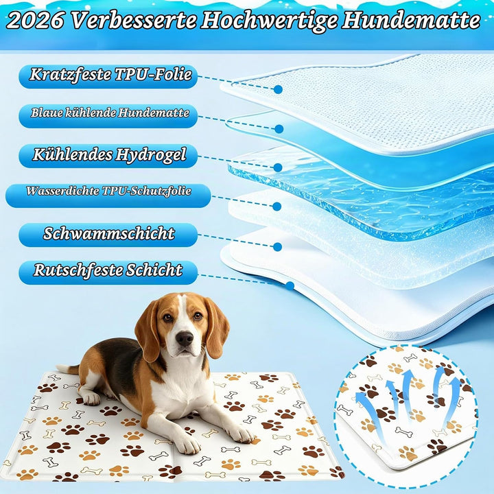Kühlmatte für Hunde &amp; Katzen Faltbare, Kühlmatte Hund 50 x 40 cm, Kühldecke für Haustiere Leicht Rei