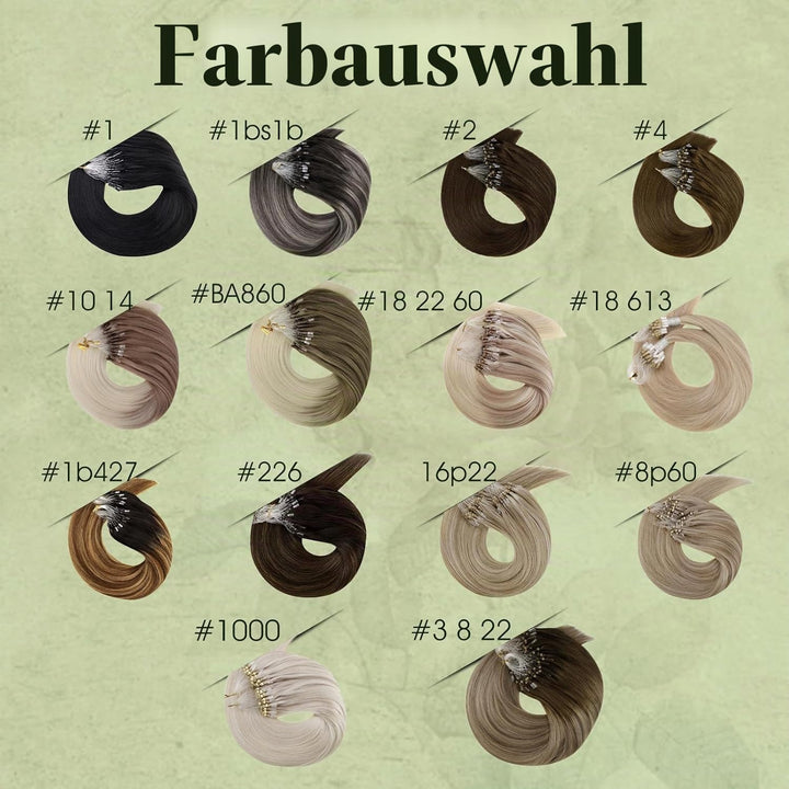 RUNATURE Remy Extensions Micro Blond Echthaar 50cm 50stück 50g Microring Loop Extensions Echthaar We