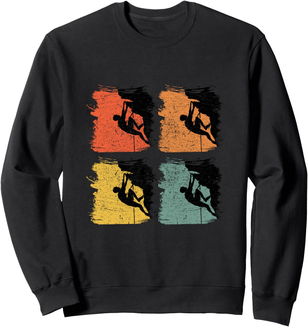 Vintage Pop Art Klettern Retro Bouldern Geschenk Sweatshirt