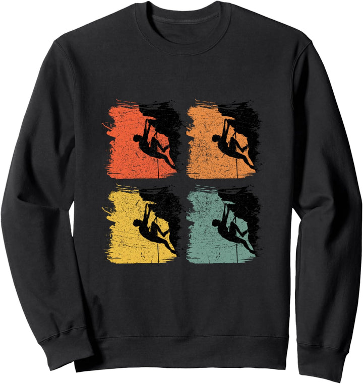 Vintage Pop Art Klettern Retro Bouldern Geschenk Sweatshirt