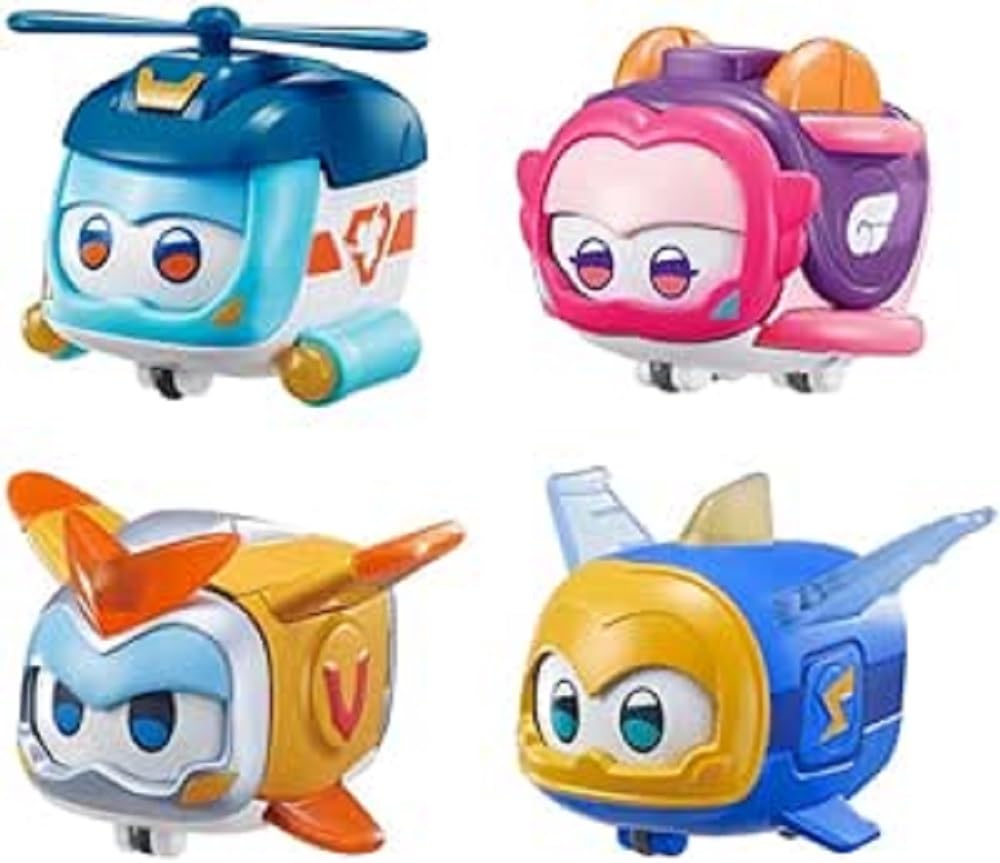 Super Wings EU770491 - Super Pets im 4er Pack, ca. 4,3 cm grosse Super Haustiere mit wechselbaren Ge