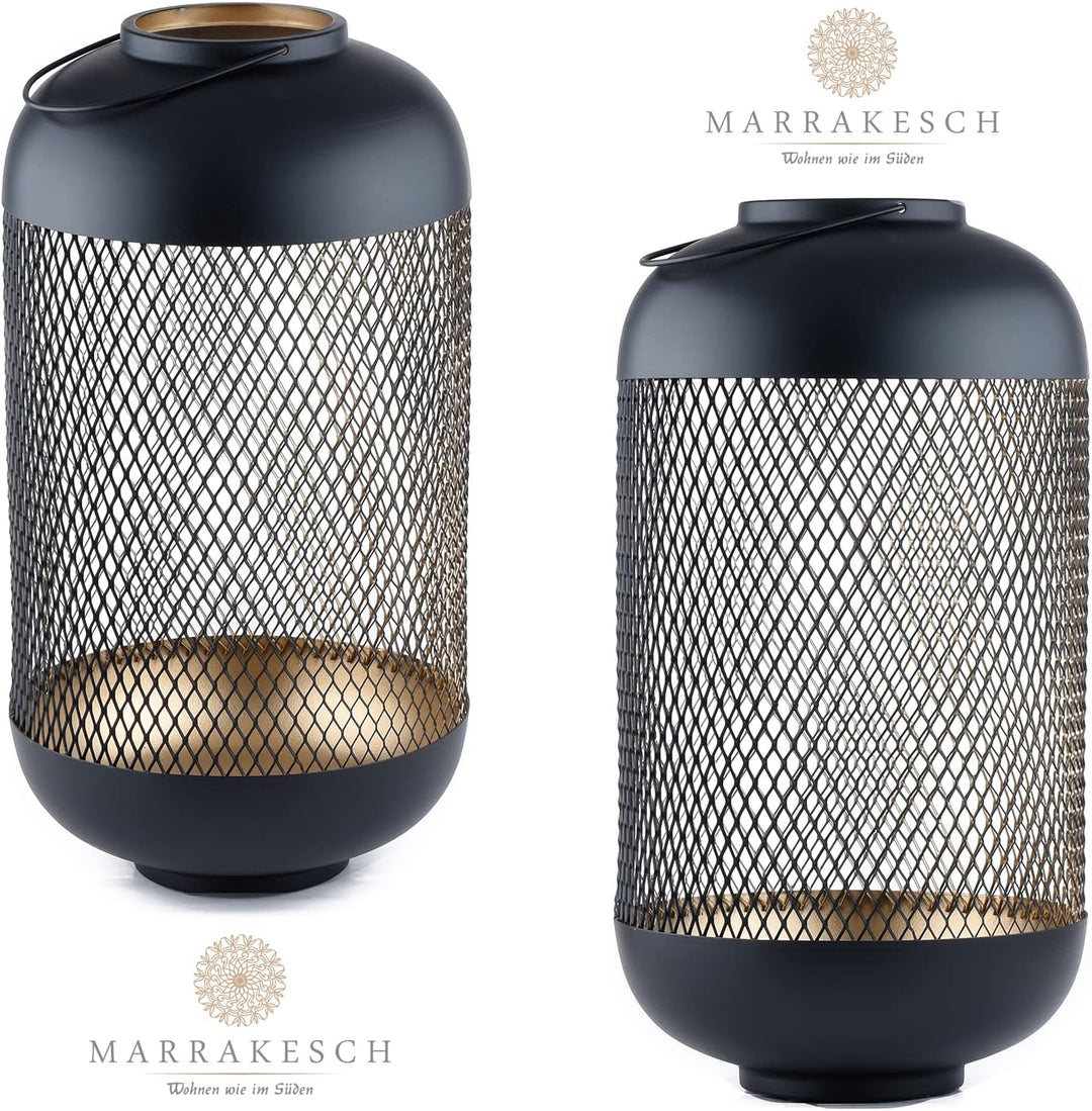 Marrakesch 2er Set Gartenwindlicht Windlicht Asbirg 47cm und 32 cm | Windlichter für Draussen Asbirg