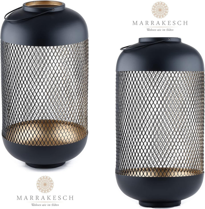 Marrakesch 2er Set Gartenwindlicht Windlicht Asbirg 47cm und 32 cm | Windlichter für Draussen Asbirg