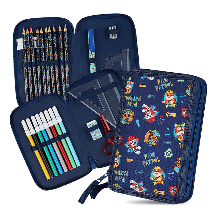 PAW PATROL Federmäppchen Gross Etui Stifte Jungen und Mädchen Stifte Kinder Gefüllt Federmappe Schul