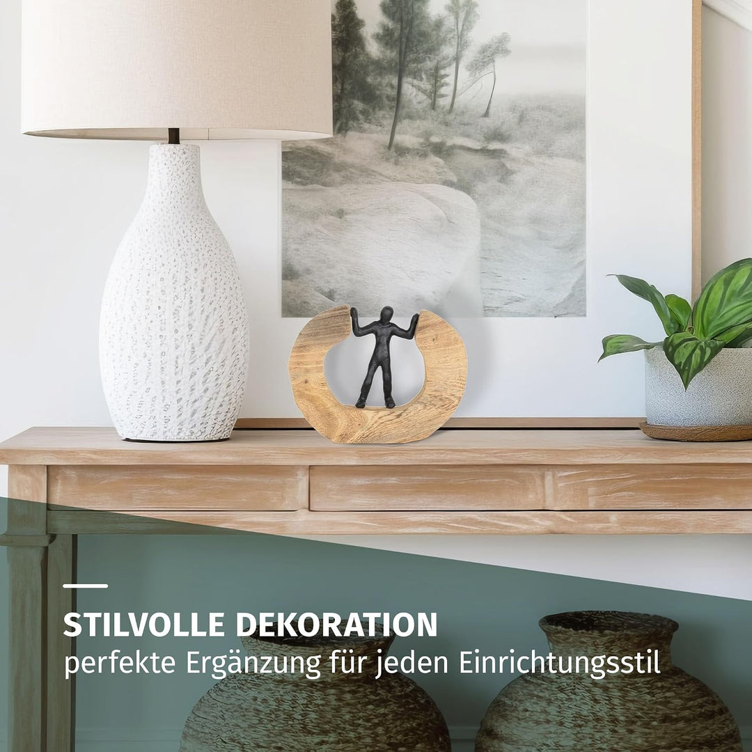 Moritz Skulptur I Streitschlichter I 22 x 7 x 17,5 cm I Holzdeko I Skulpturen Deko I Modern I Wohnzi