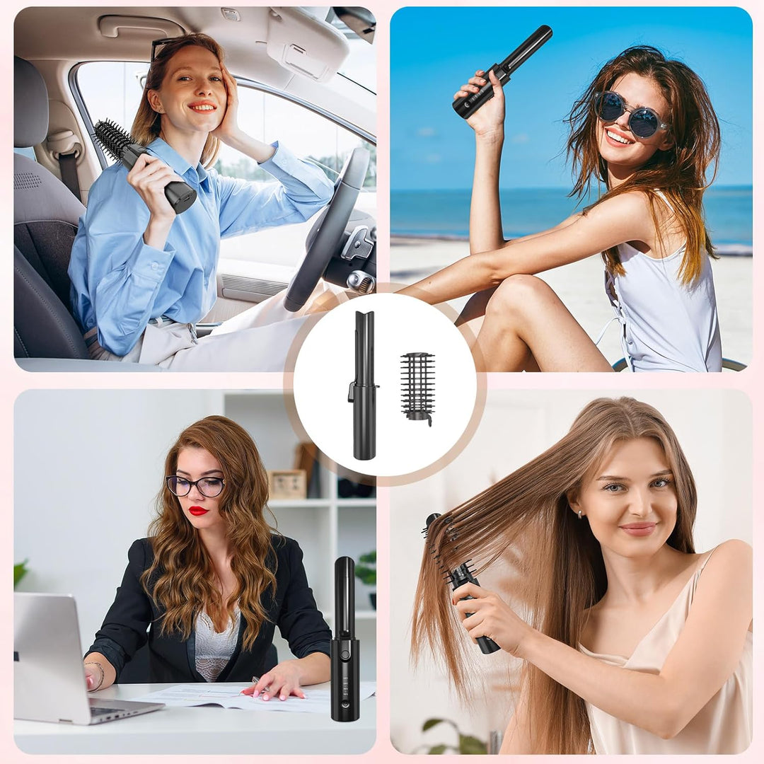 Kpuplol Kabellose Lockenstabbürste, Tragbare Reise Lockenstab, 6800 mAh USB-aufladbare Mini Lockenbü