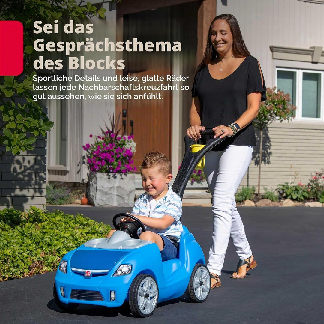 Step2 Whisper Ride Kinderauto/Rutscher in Blau | Spielzeug Auto mit Schiebestange | Kinderfahrzeug/R