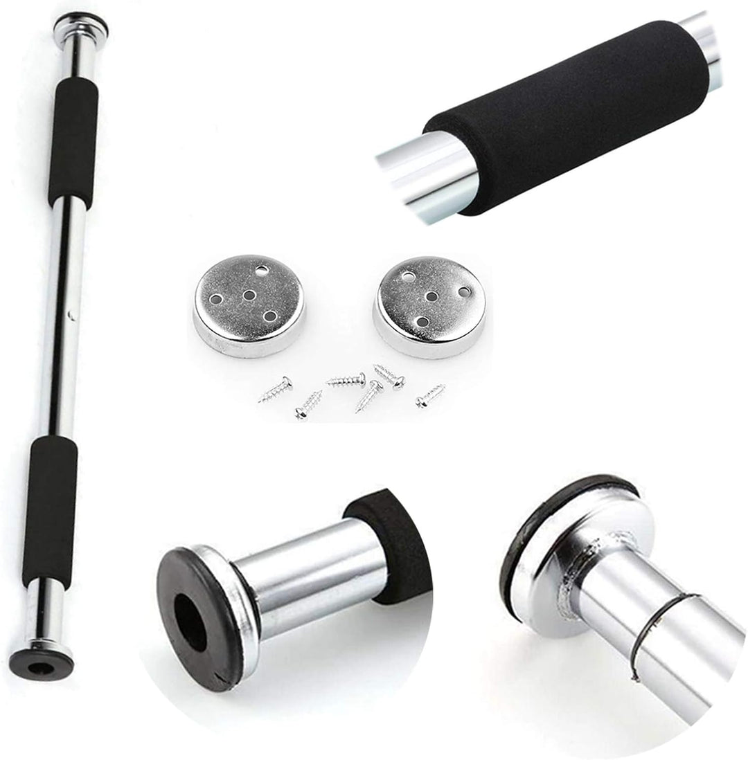 FFitness Unisex Erwachsene Door Bar 83-130, Silber und Schwarz, 80-130 cm