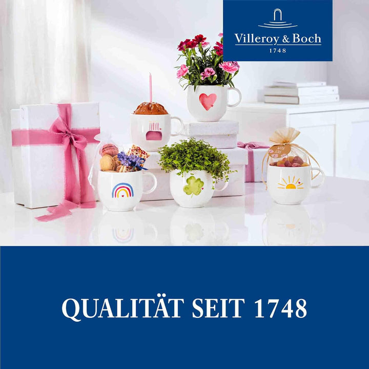 Villeroy & Boch – With Love Frühstücks-/ Dessertteller "Good Luck" Weiss, Spülmaschinenfest, Mikrowe