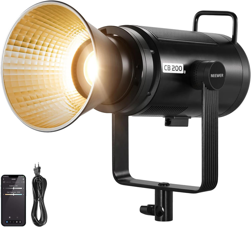 NEEWER CB200B 210W LED Videoleuchte Studiolicht mit 2,4G/APP Fernbedienung,Ganzmetall COB Bi-Color S